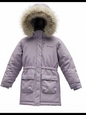 Columbia Light Lavender Girls' Insulated Parka with Faux Fur Hood
